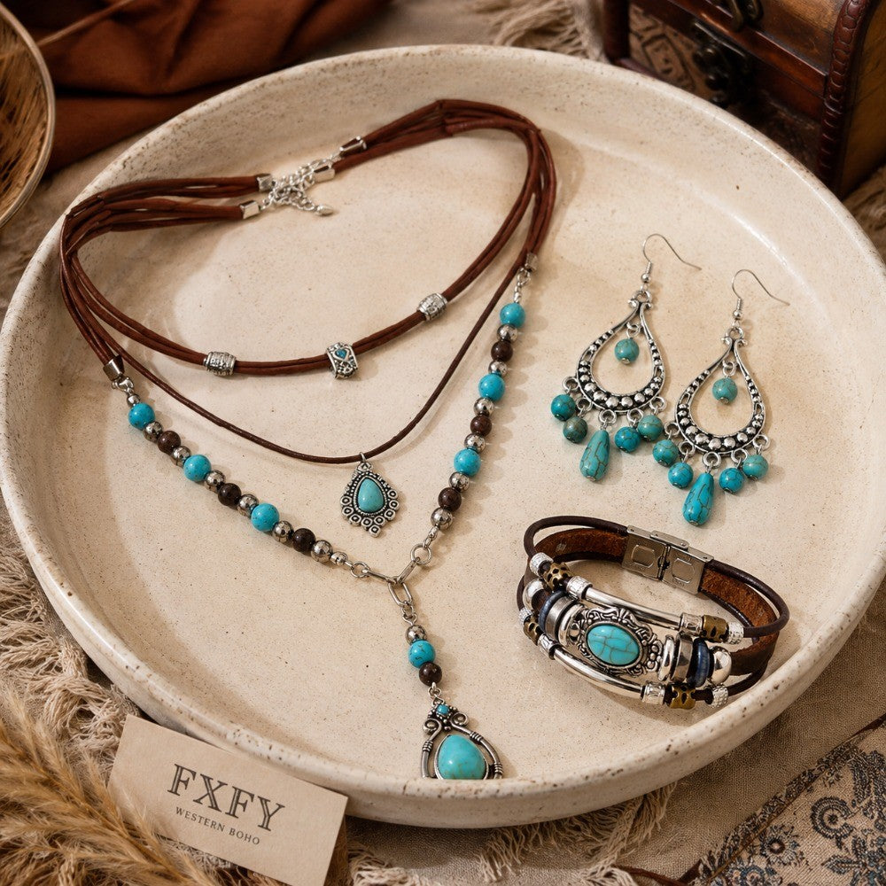 Turquoise Teardrop Jewelry Set
