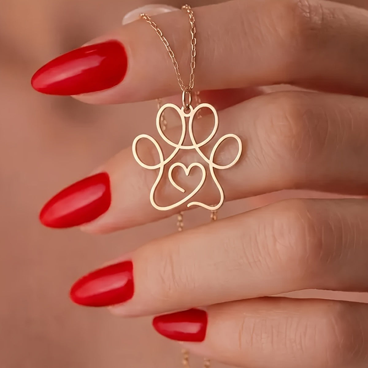Open Line Paw Necklace
