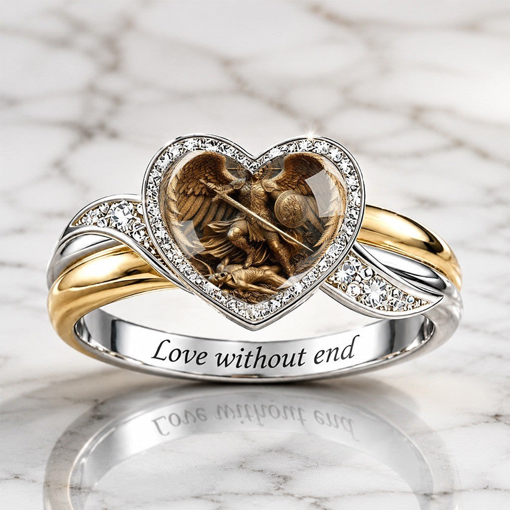 Two-Tone Angel Heart Ring