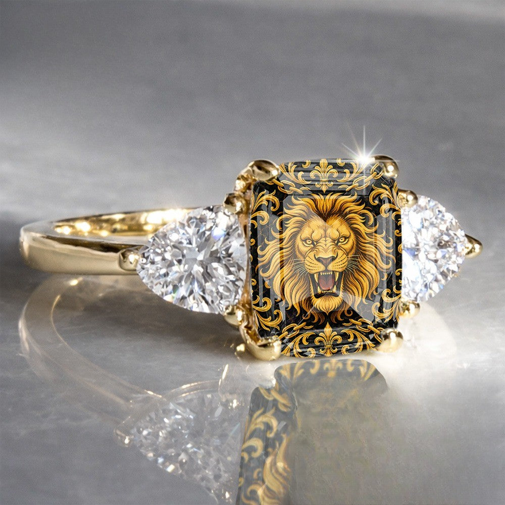 Lion Square Statement Ring