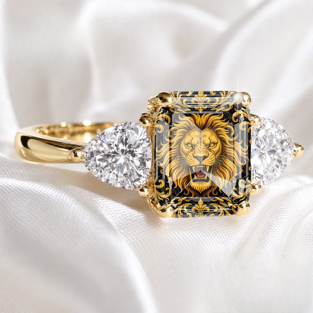 Lion Square Statement Ring