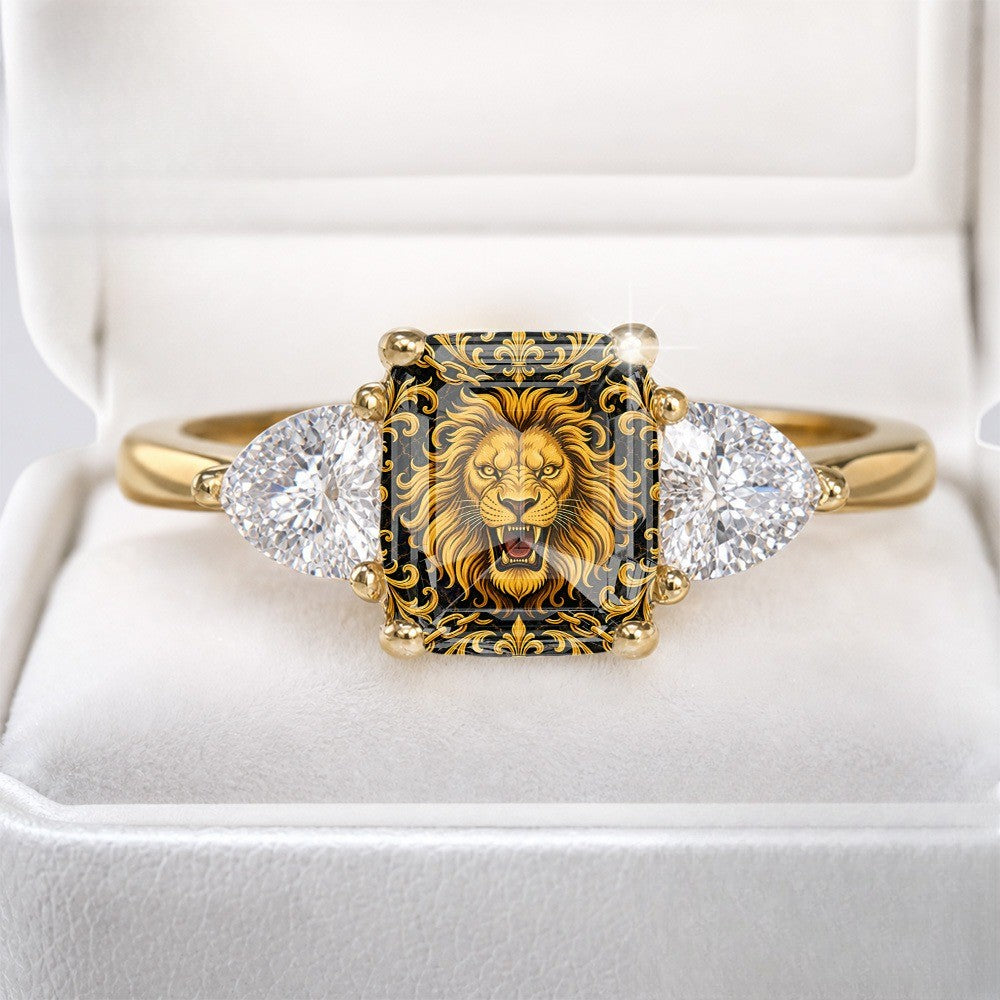 Lion Square Statement Ring