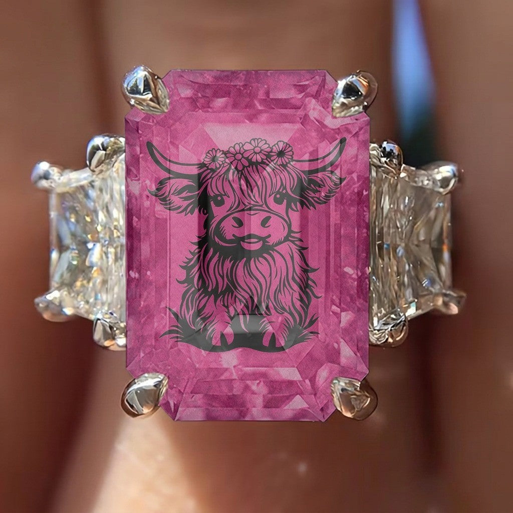 Pink Highland Cow Ring
