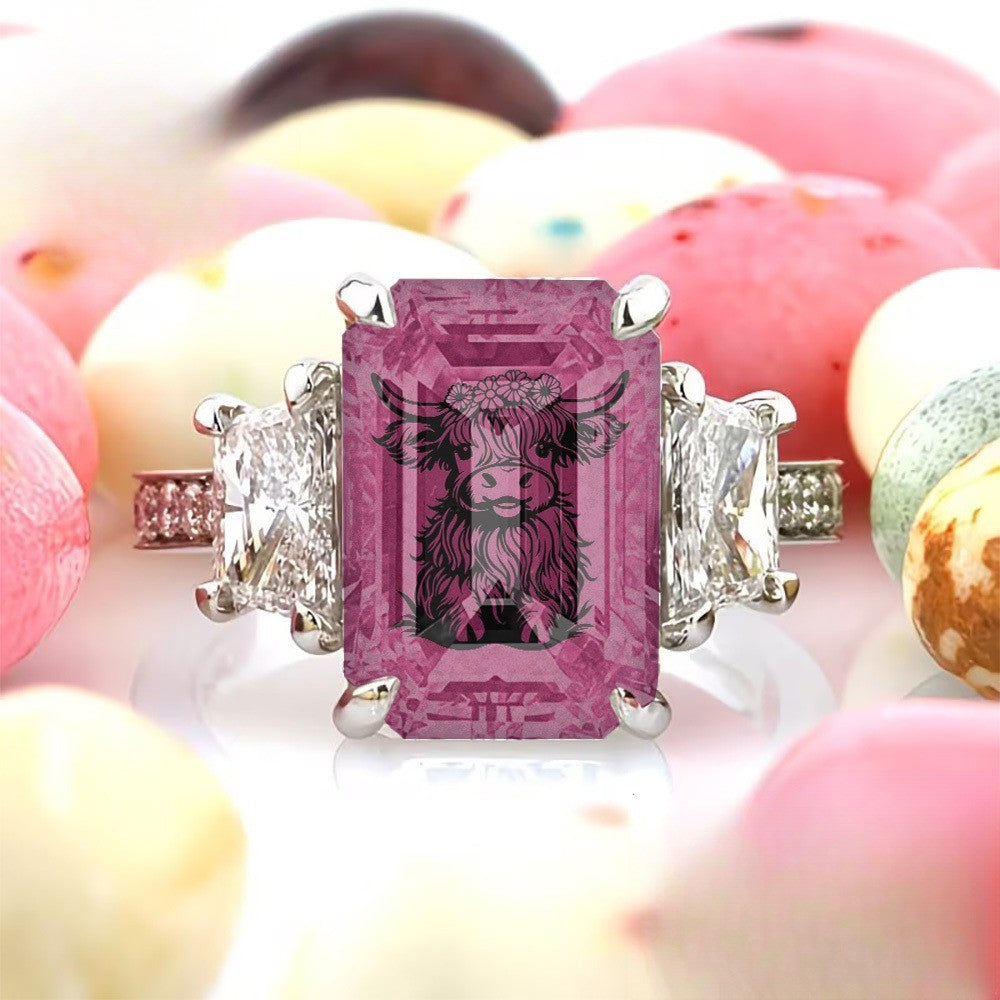 Pink Highland Cow Ring