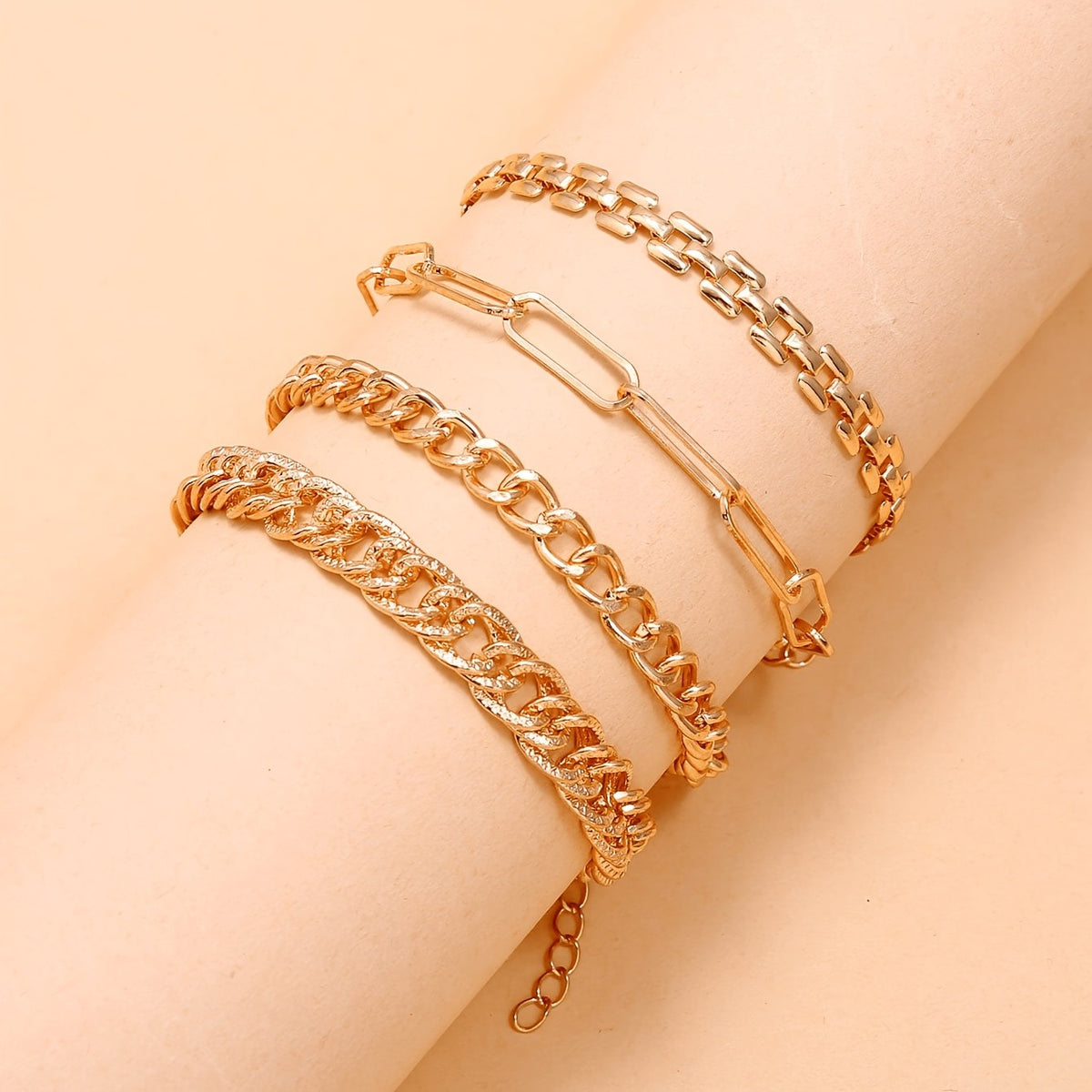 Mixed Chain Anklet Set