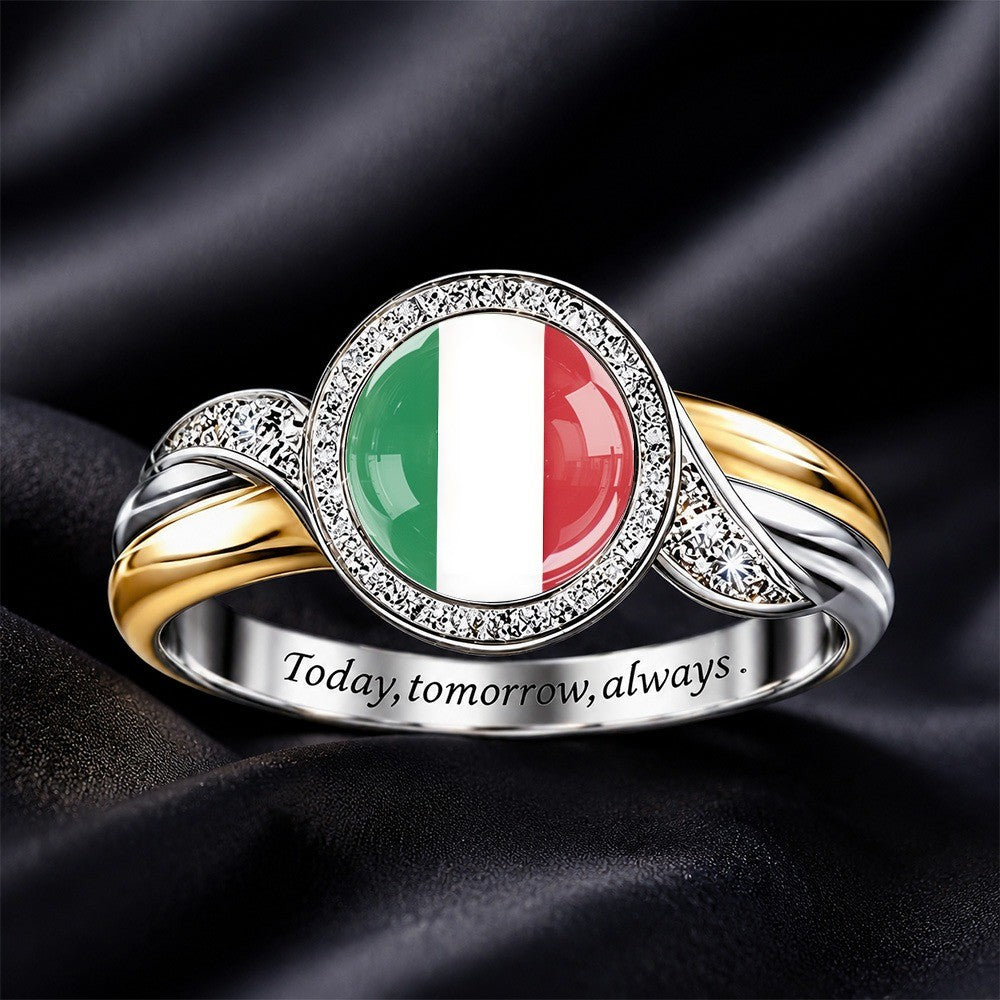 Tricolor Flag Statement Ring