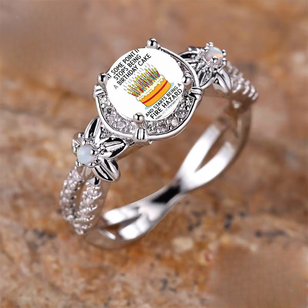 Birthday Cake Message Ring