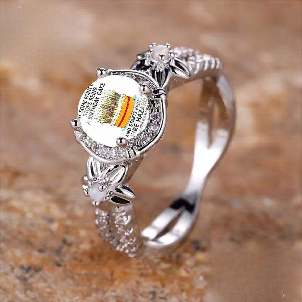 Birthday Cake Message Ring