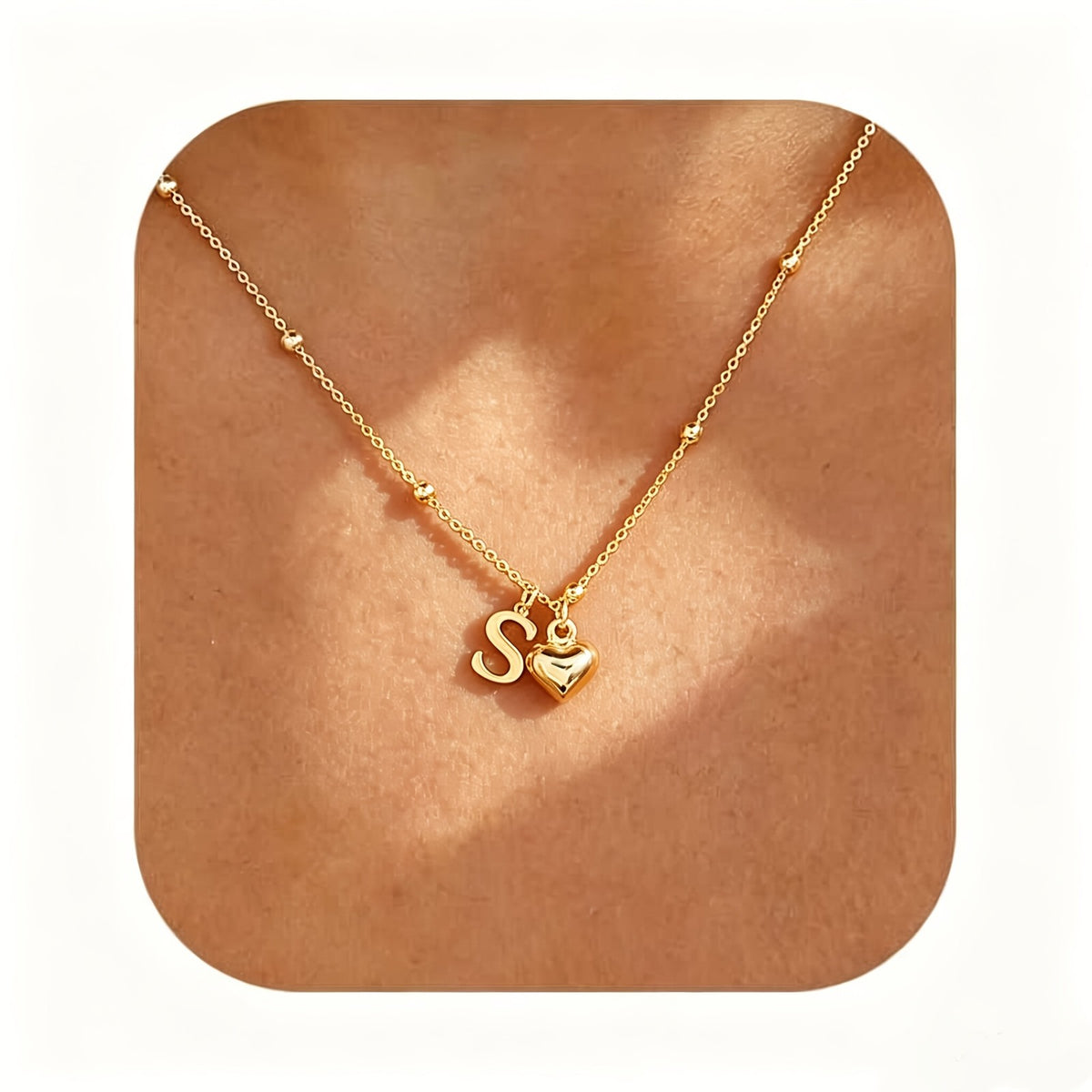 Initial Z Beaded Chain Necklace