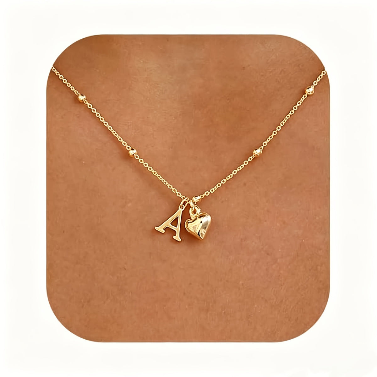 Initial Z Beaded Chain Necklace