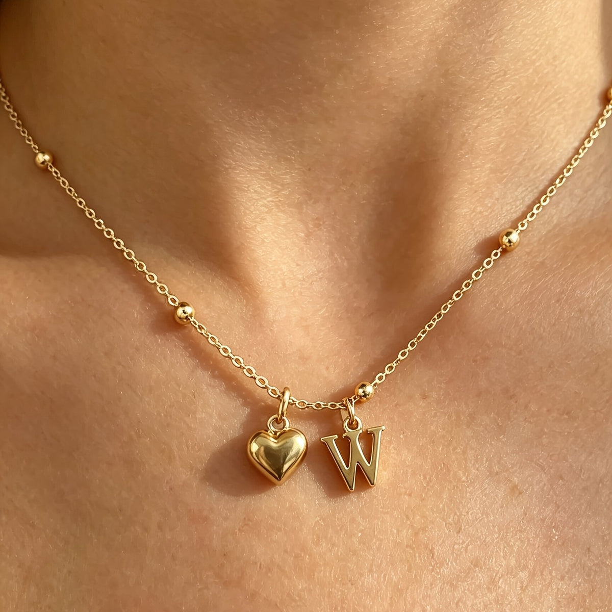 Initial Z Beaded Chain Necklace