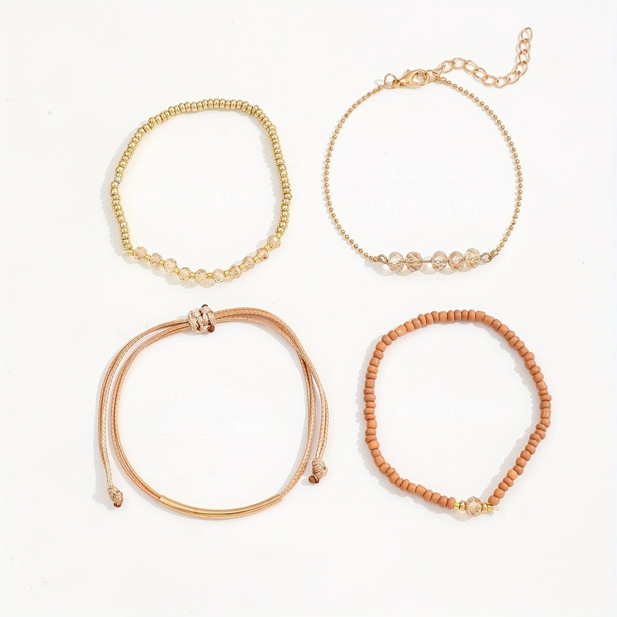 Crystal & Bead Stackable Bracelet Set