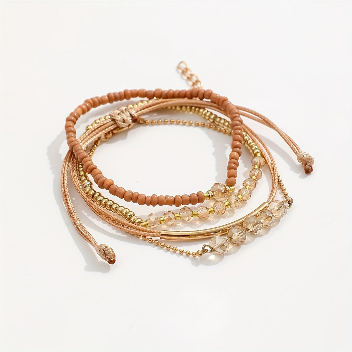 Crystal & Bead Stackable Bracelet Set