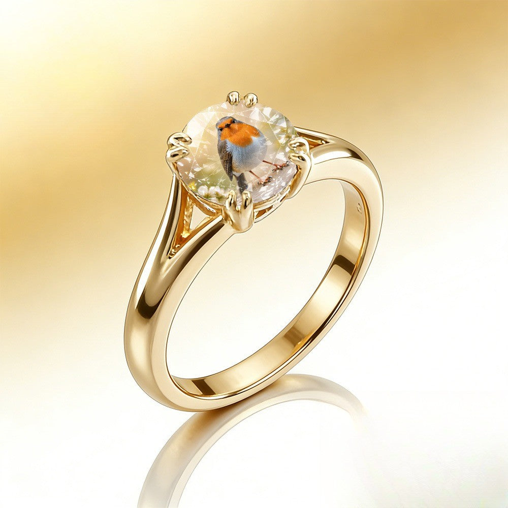 Robin Bird Crystal Ring