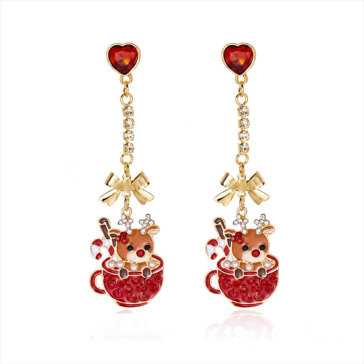 Reindeer Mug Drop Earrings
