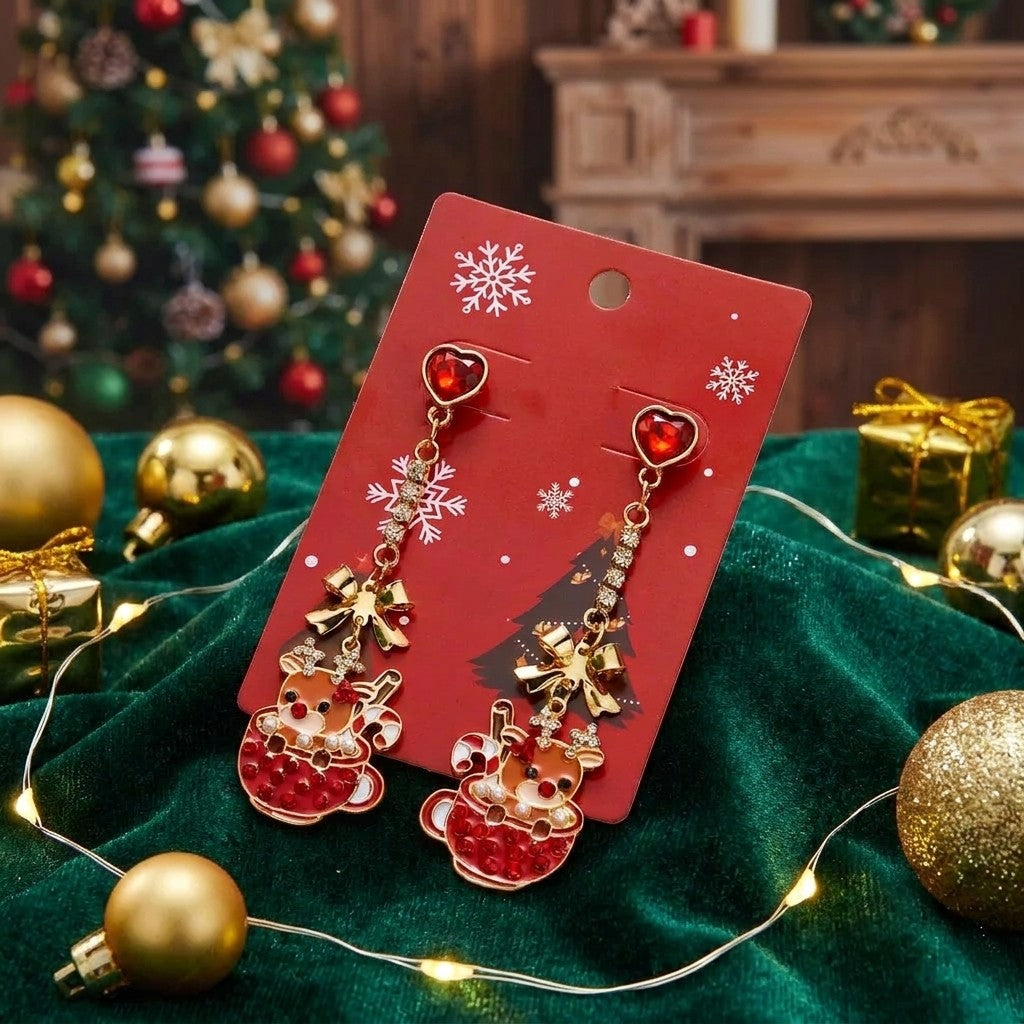 Reindeer Mug Drop Earrings