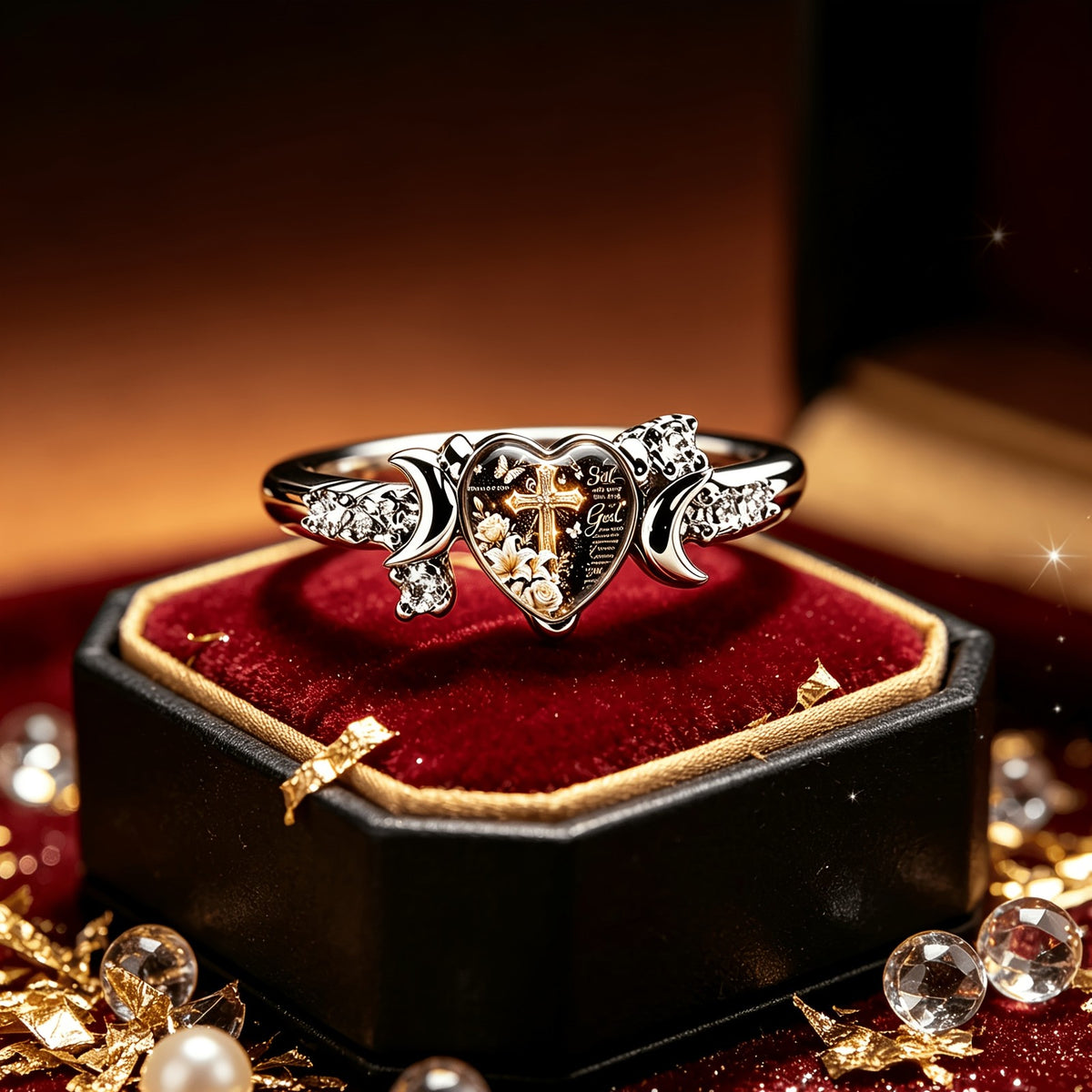Celestial Faith Heart Ring