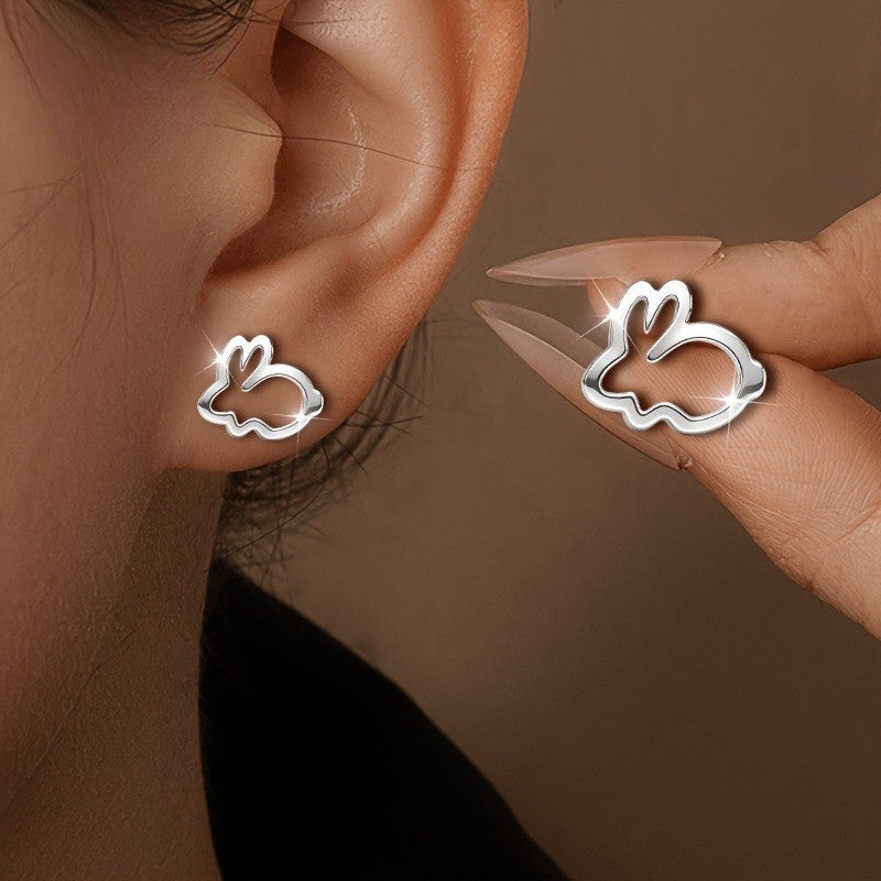 Bunny Outline Stud Earrings