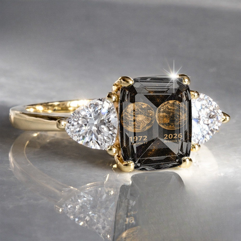Apollo Mission Commemorative Three-Stone Ring