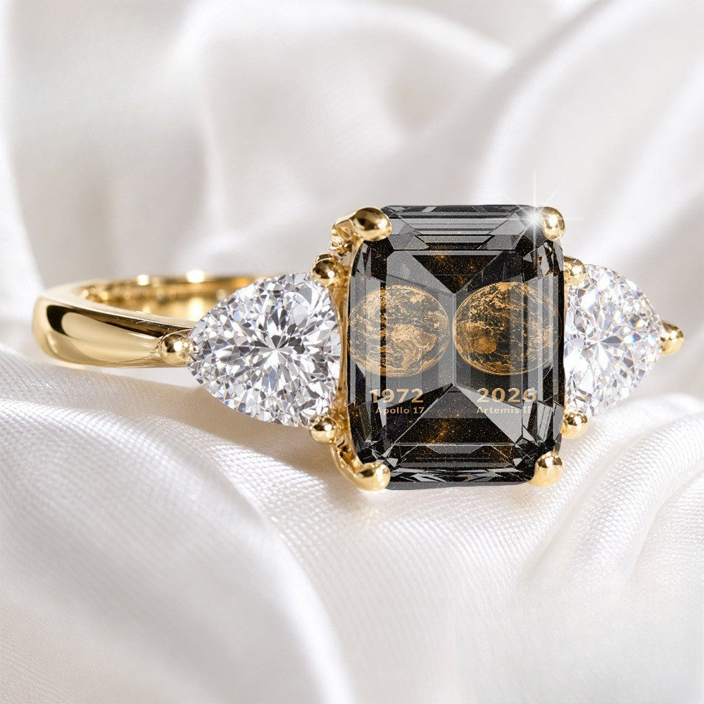 Apollo Mission Commemorative Three-Stone Ring