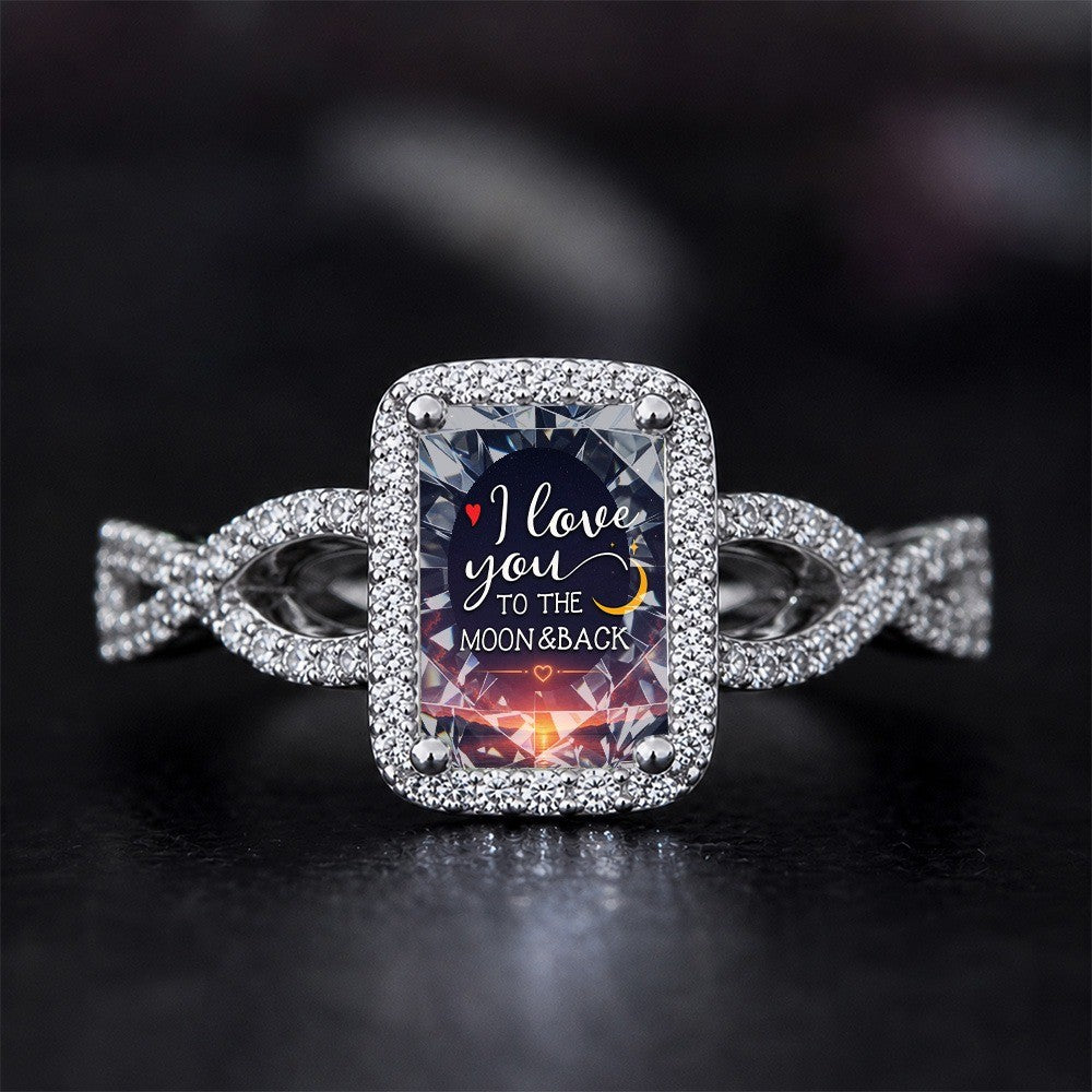 Square Moon & Back Ring