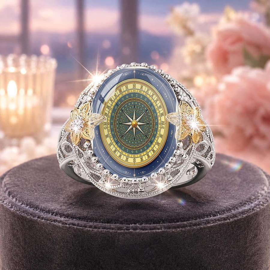 Starry Sky Compass & Flower Ring