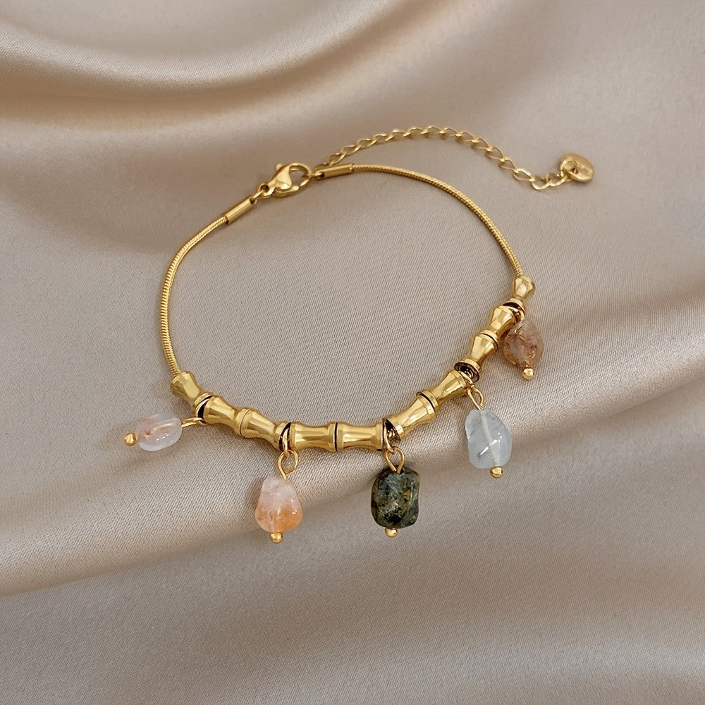 Natural Stone Bamboo Bracelet