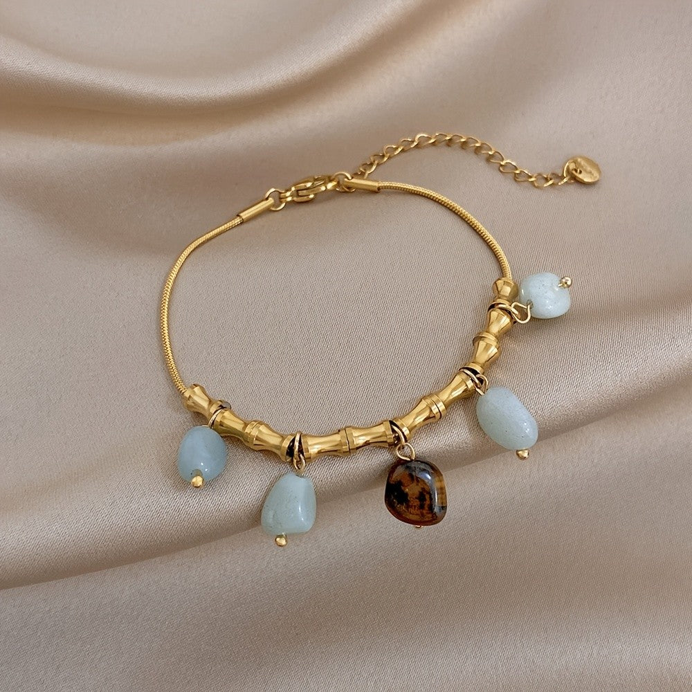 Natural Stone Bamboo Bracelet