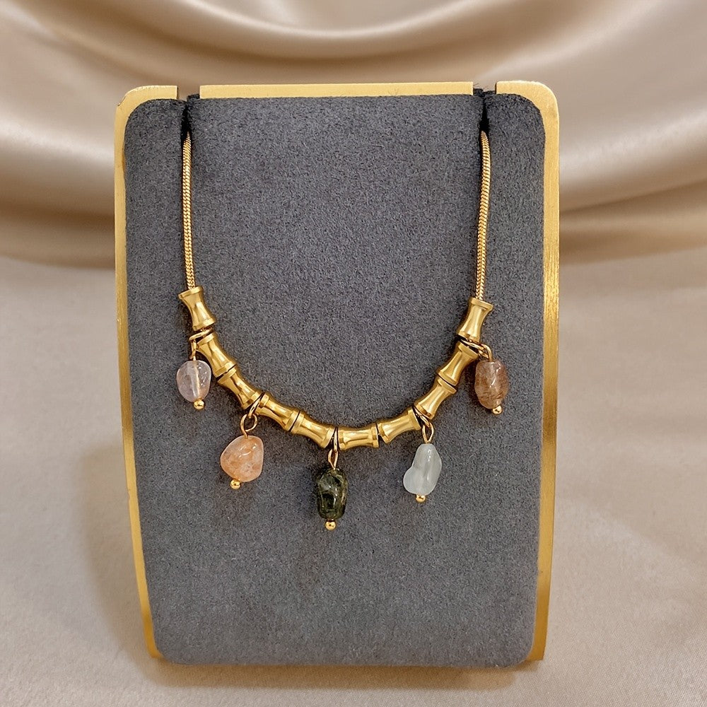 Natural Stone Bamboo Bracelet