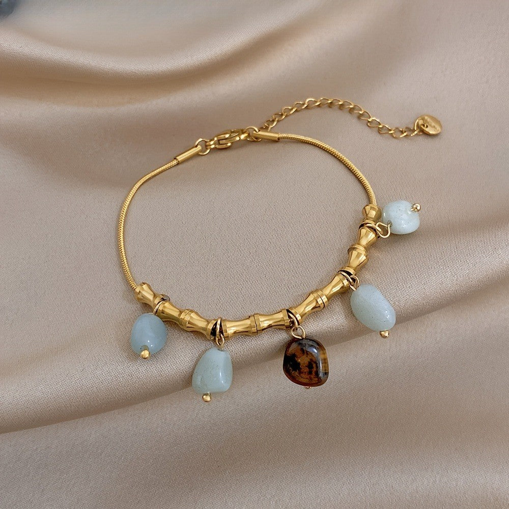 Natural Stone Bamboo Bracelet