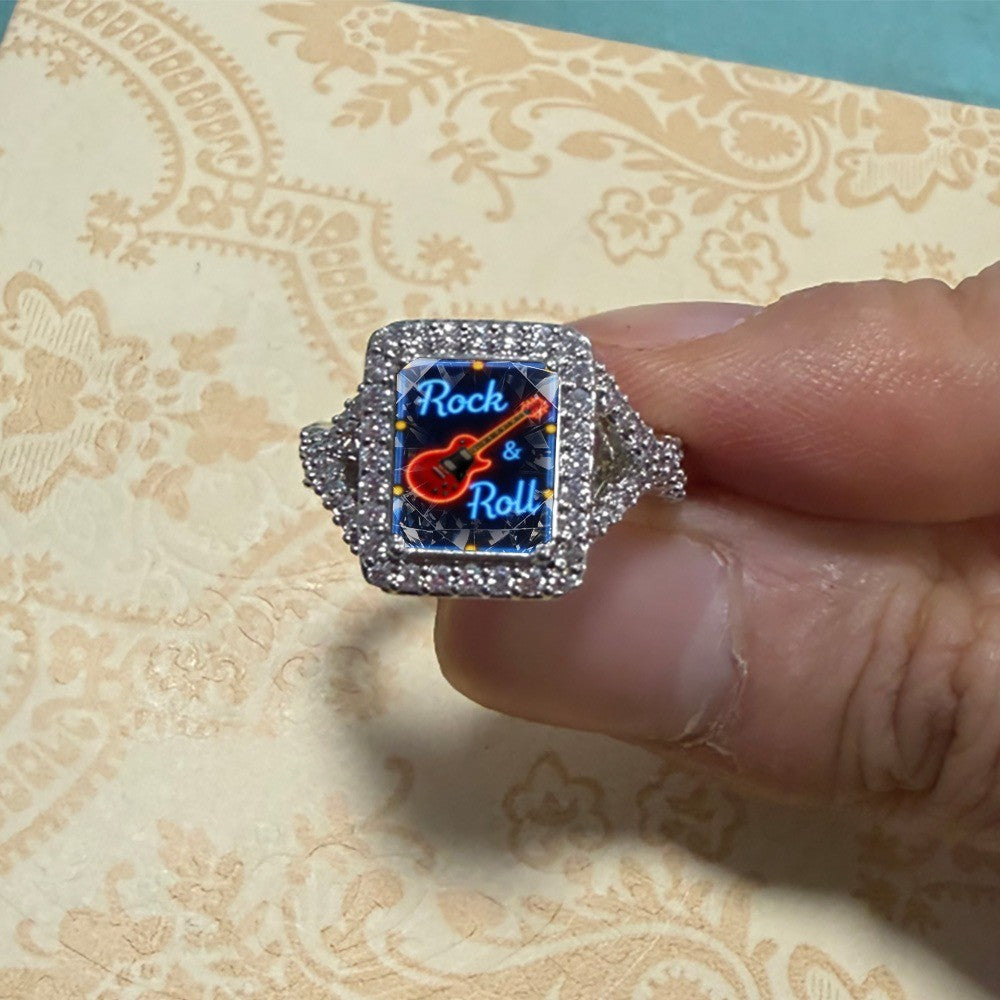 Rock & Roll Guitar Square Ring