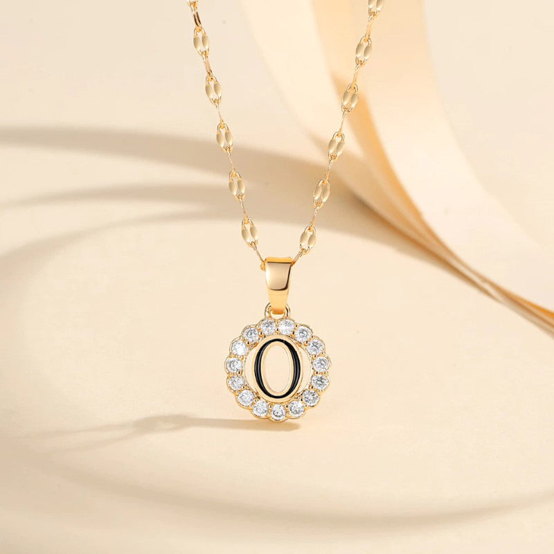 Crystal Halo Initial Pendant Necklace