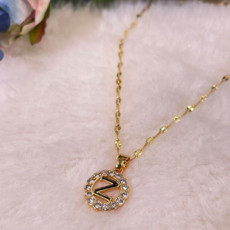 Crystal Halo Initial Pendant Necklace