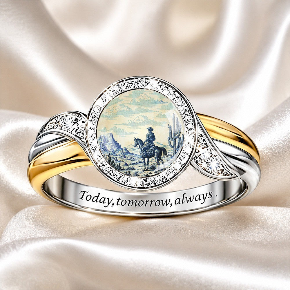 Cowboy Scene Statement Ring