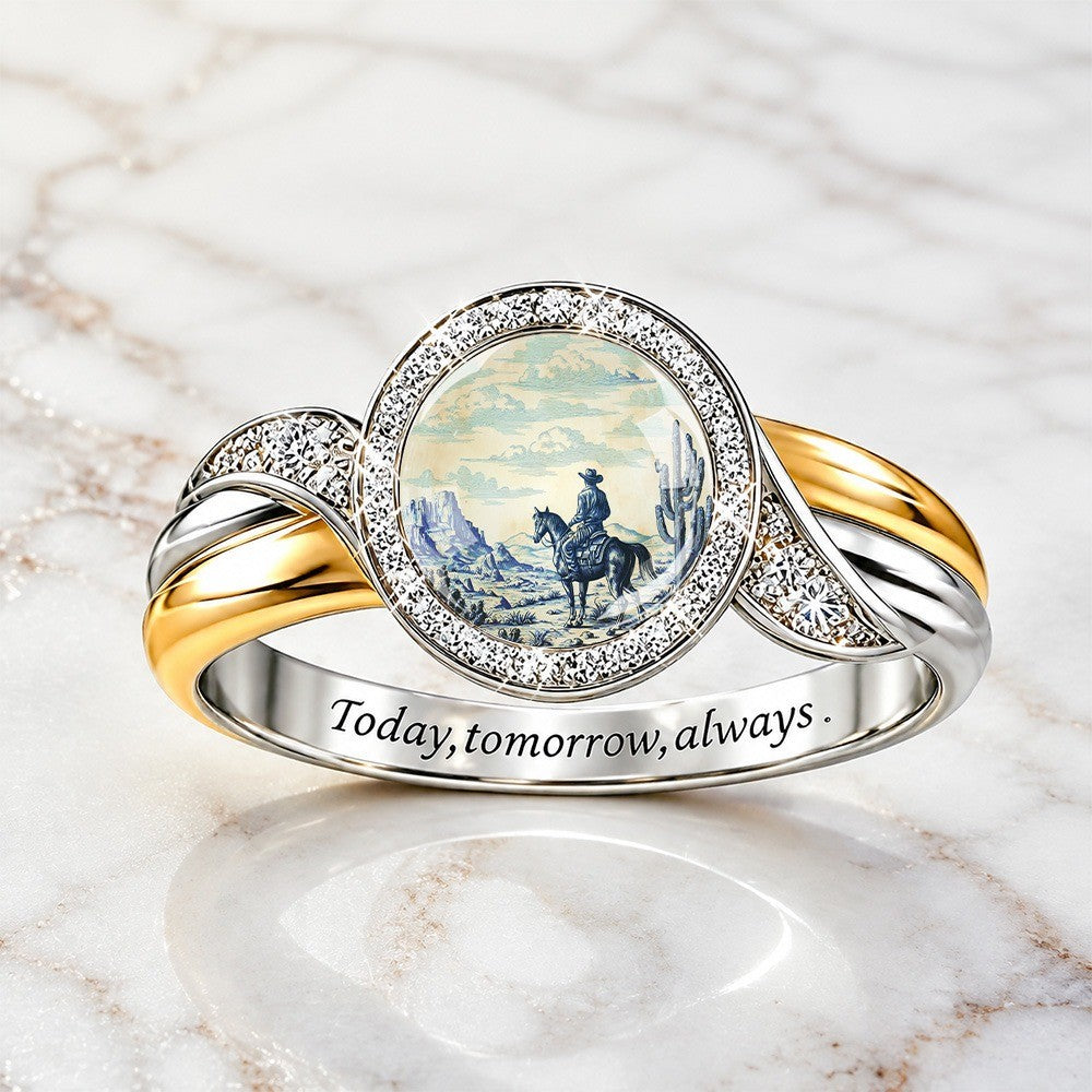 Cowboy Scene Statement Ring