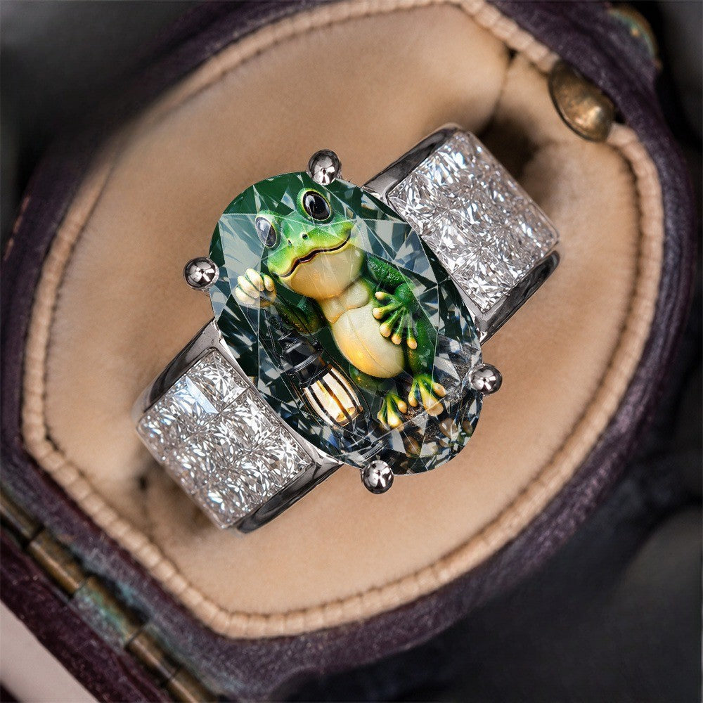 Frog & Lantern Oval Ring