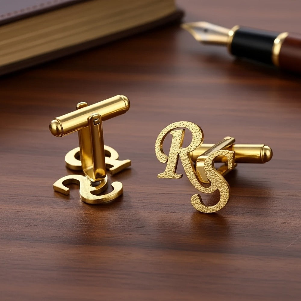 Frosted Double Initial Cufflinks