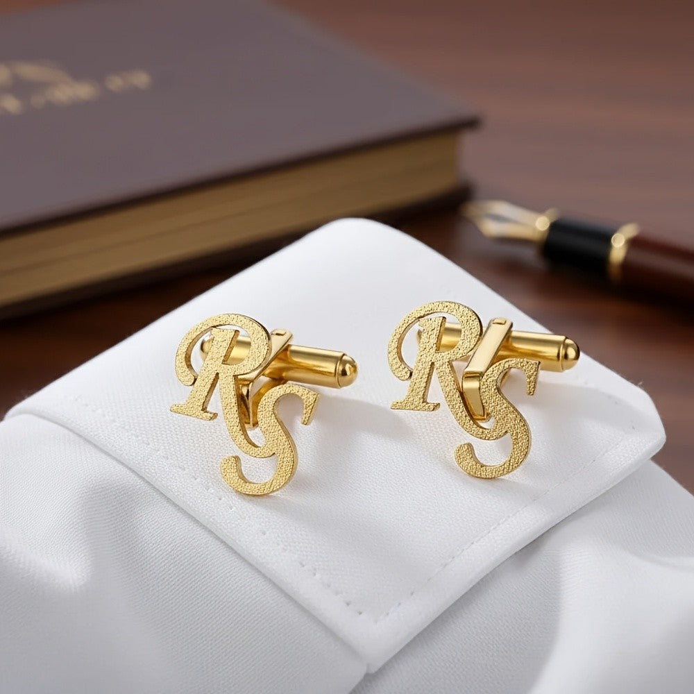 Frosted Double Initial Cufflinks