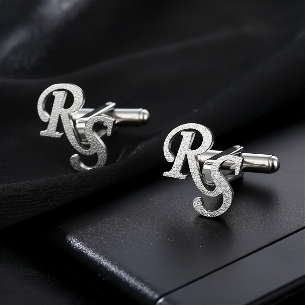 Frosted Double Initial Cufflinks