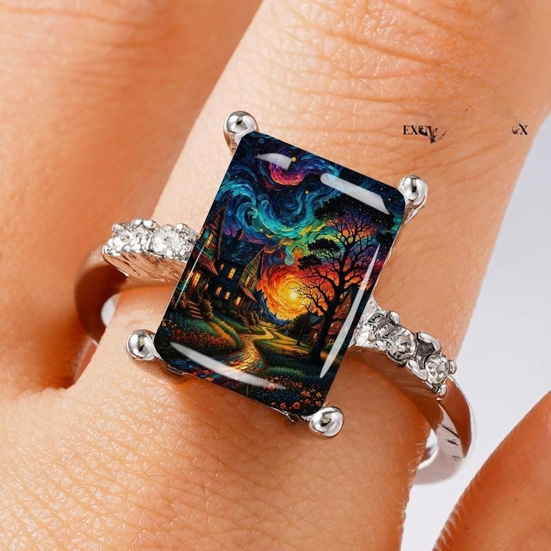 Starry Night Cottage Ring