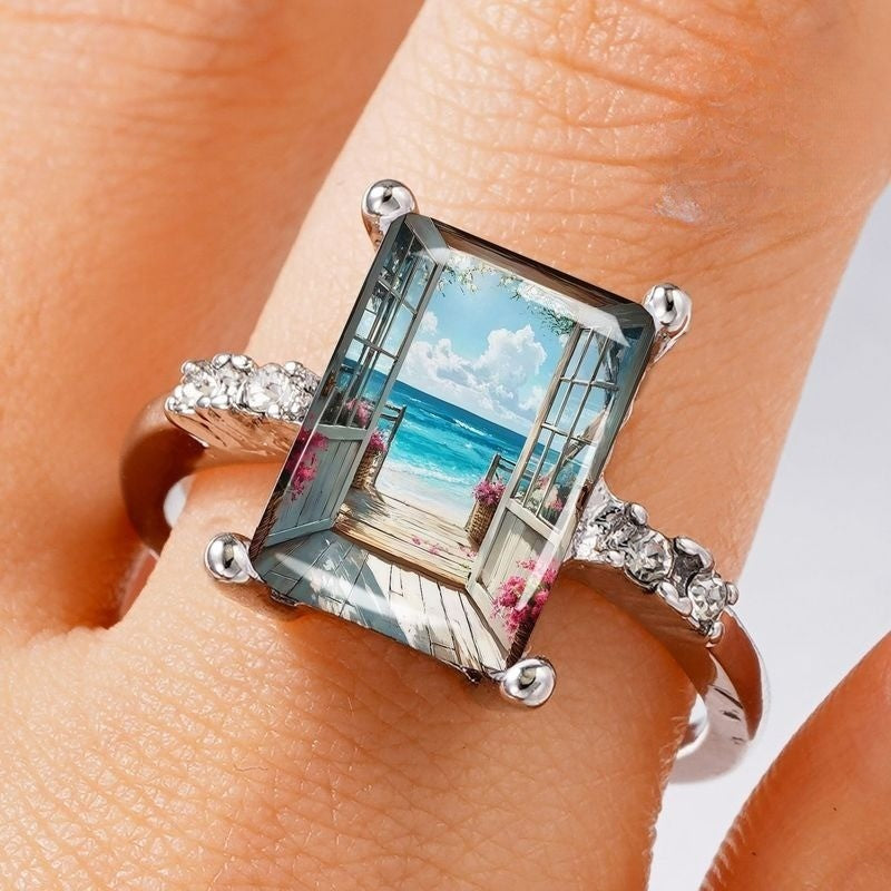 Ocean View Glass Ring