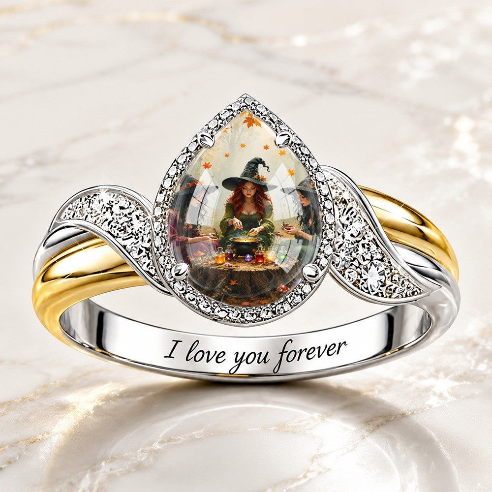 Witch Teardrop Statement Ring