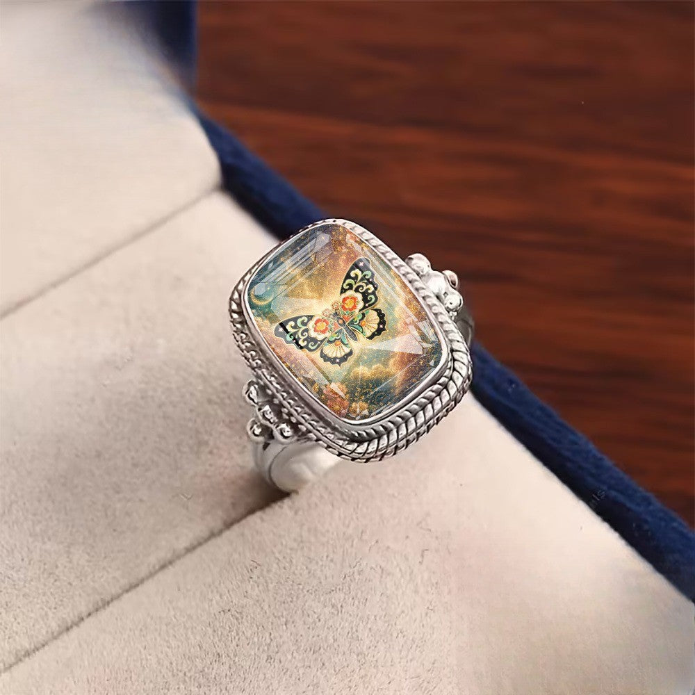Galaxy Butterfly Square Ring
