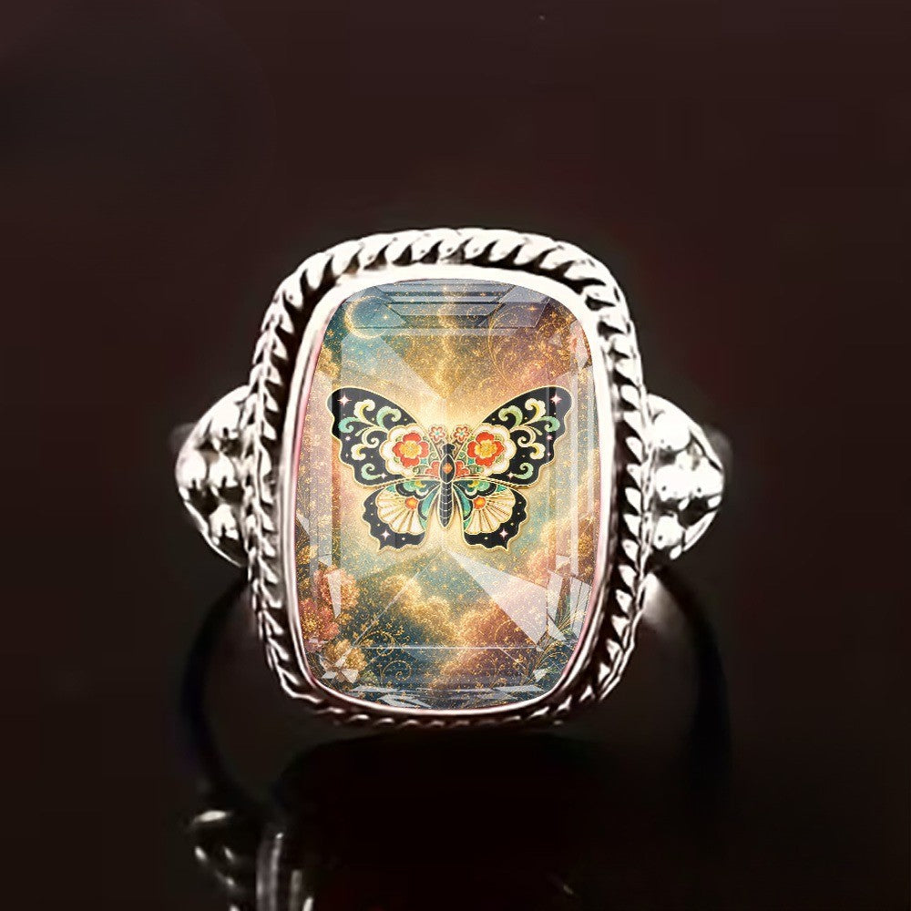 Galaxy Butterfly Square Ring