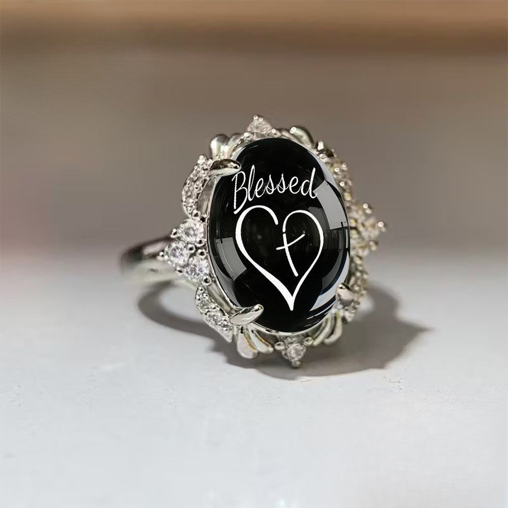 Blessed Heart Cross Ring
