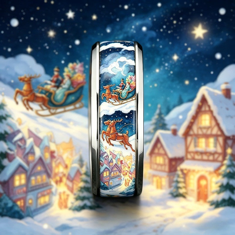Winter Sleigh Scene Ring