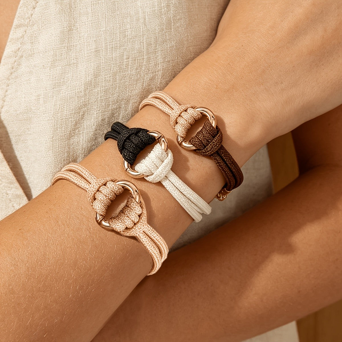Two-Tone Woven Knot Bracelet