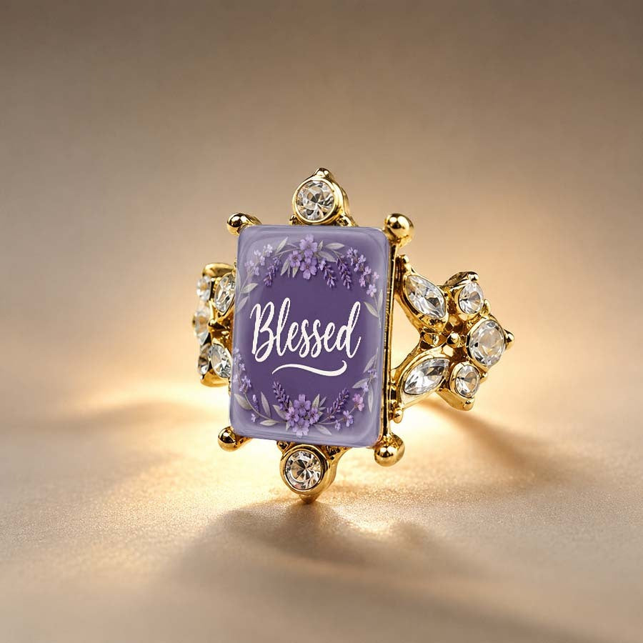 Blessed Lavender Square Ring