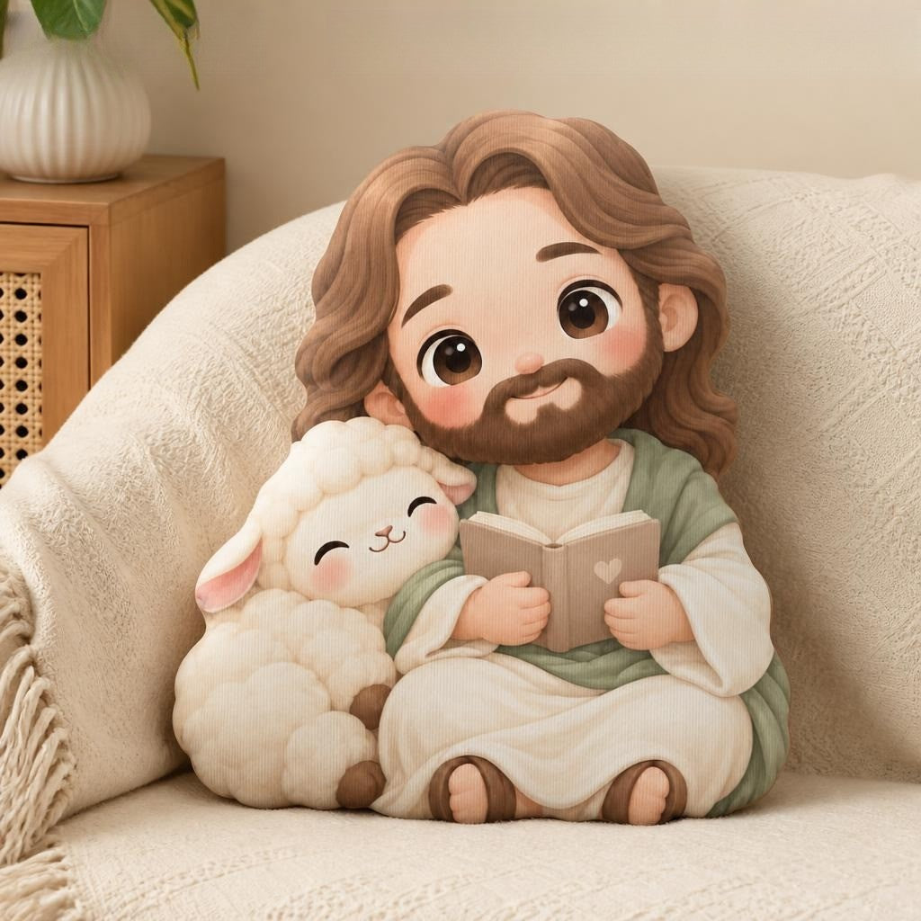 Shepherd & Lamb Shaped Pillow