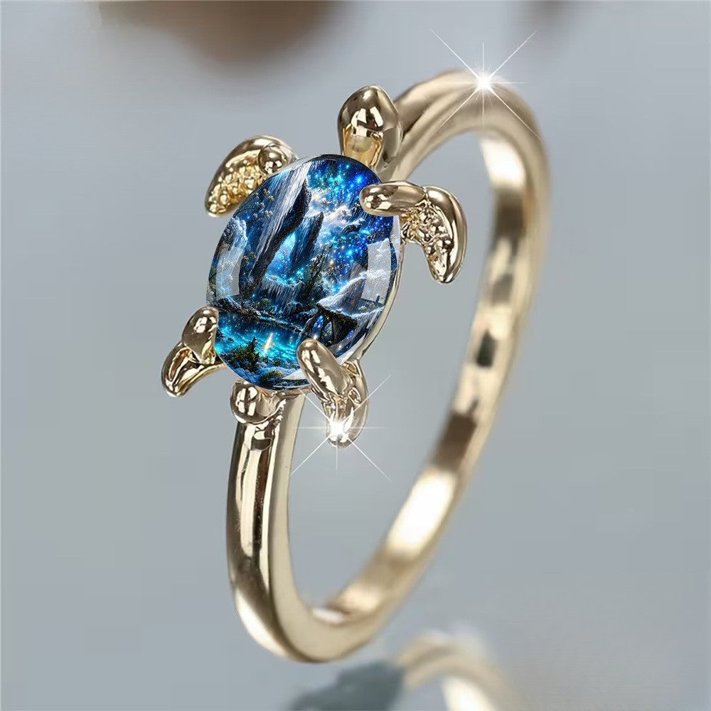Starry Night Turtle Ring